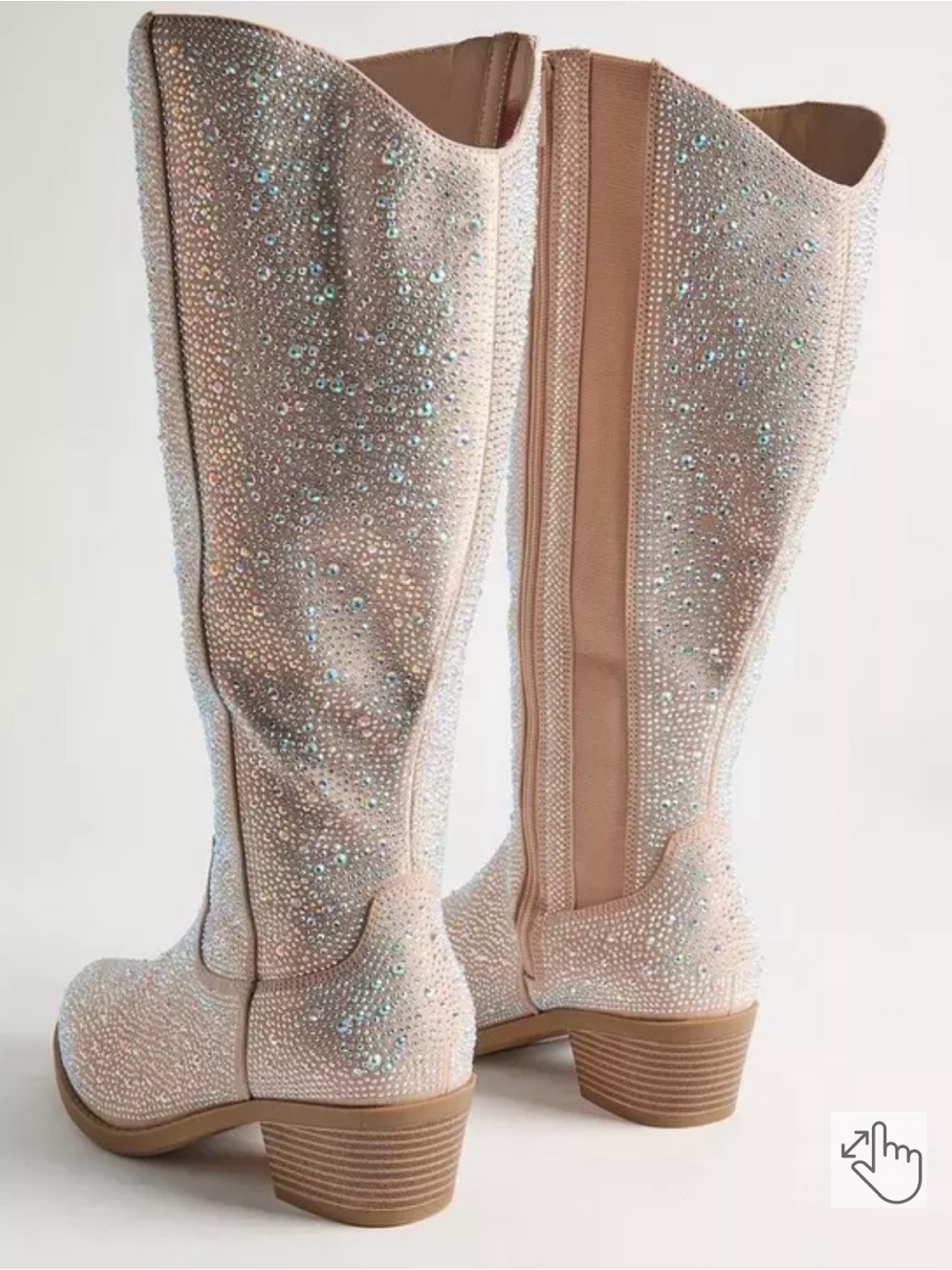 Torrid 11.5WW Wide Calf Embellished Rhinestone Western Knee Boots - Picture 2 of 4